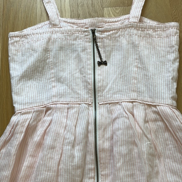 SEE BY CHLOE Pleated Dress Peach White Stripe 6 - Picture 5 of 16